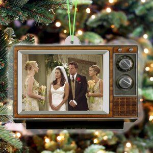 FRIENDS Show Monica Wedding TV Set Retro Christmas Tree Holiday Ornament NEW